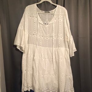 SHEIN White Mini Smock dress